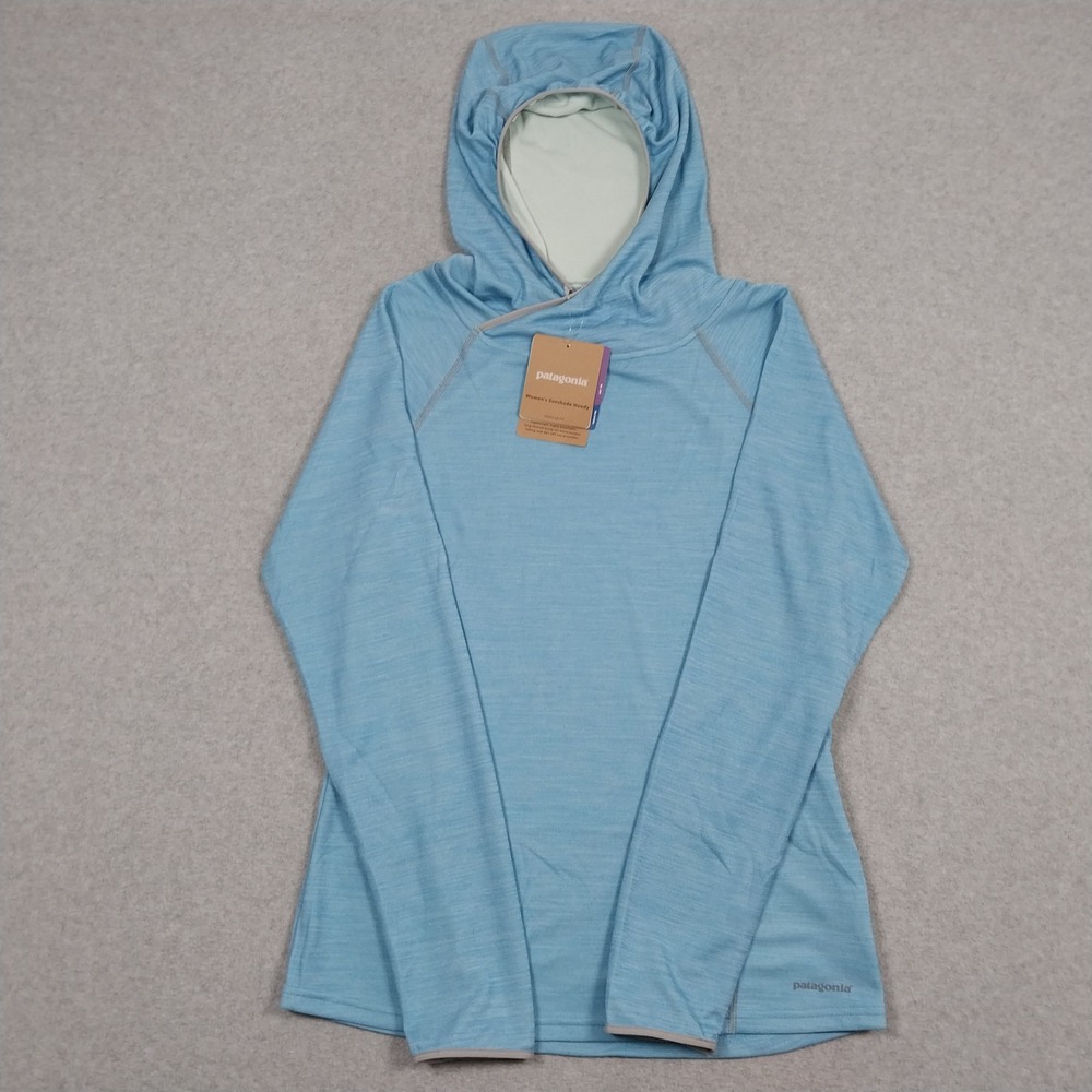 Patagonia Sunshade Hoody Womens Medium Blue Break Up UPF 50 Fishing Hiking